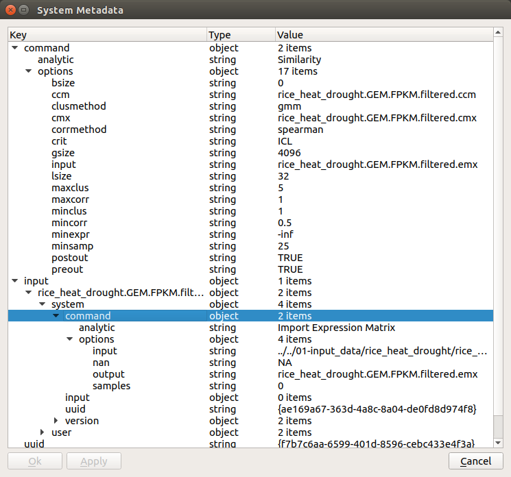 KINC GUI system metadata 2